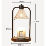 Vintage Iron Frame Timed Dimmable Candle Warmer Lamp, Smokeless Aroma Table Lamp, Candle Not Included—Clear