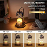 Adjustable Timed Dimmable Candle Warmer Lamp, Round Base Aroma Bedside Lamp, No Candle Included—Clear