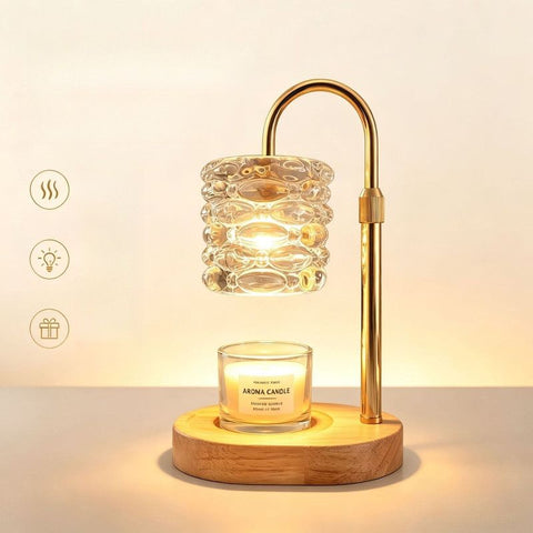 Textured Adjustable Timed Dimmable Candle Warmer Lamp, Aroma Table Lamp, Holiday Gift, No Candle Included