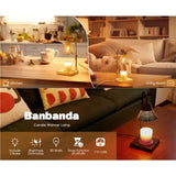 Adjustable Timed Dimmable Candle Warmer Lamp, Square Solid Wood Base Aroma Table Lamp, No Candle Included