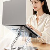 Laptop Stand, Thick Dual-Arm Height-Adjustable Cooling Riser, Compatible with Laptops Up to 17.3 Inches—Black