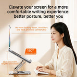 Laptop Stand, Thick Dual-Arm Height-Adjustable Cooling Riser, Compatible with Laptops Up to 17.3 Inches—Silver