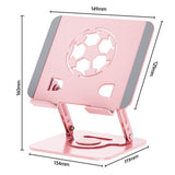 All-Metal Laptop Stand, Football-Shaped Hollow Cooling Dual-Bar Height-Adjustable Riser, Fits Laptops 10–17.3 IN – Pink