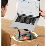 All-Metal Laptop Stand, Football-Shaped Hollow Cooling Dual-Bar Height-Adjustable Riser, Fits Laptops 10–17.3 IN – Silver