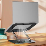 Thick Carbon Steel Laptop Stand, Large Hollow Cooling Dual-Bar Height-Adjustable Riser, Universal—White