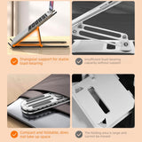 10-Gear Adjustable Aluminum Foldable Laptop Stand, Hollow Cooling Double Triangle Stable Riser—Silver In Australia - Darrahopens