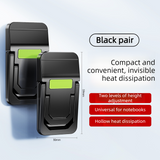 Invisible Mini Laptop Stand, 2-Height Ergonomic Cooling Riser, Portable and Foldable, 1 Pair Pack—Black In Australia - Darrahopens