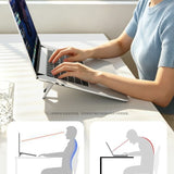 Invisible Mini Laptop Stand, 2-Height Ergonomic Cooling Riser, Portable and Foldable, 1 Pair Pack—Silver In Australia - Darrahopens