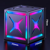 RGB Bluetooth 5.3 Speaker, Dual Speakers with 360° Surround Stereo Sound, FM Radio Included—Black
