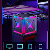 RGB Bluetooth 5.3 Speaker, Dual Speakers with 360° Surround Stereo Sound, FM Radio Included—Pink In Australia - Darrahopens