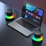 RGB Light Bluetooth 5.3 Speaker, Heavy Bass Portable TWS Interconnect Desktop TF Card Mini Audio Speaker—Black