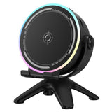 Bluetooth Speaker 2-in-1 Phone Stand, Dual-Mode RGB Ambient Light, Hi-Fi Stereo Audio—Black