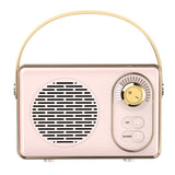 Retro Portable Bluetooth 5.0 Speaker, Mini 360° Surround Stereo Desktop Gift Audio Speaker - Pink In Australia - Darrahopens