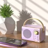 Retro Portable Bluetooth 5.0 Speaker, Mini 360° Surround Stereo Desktop Gift Audio Speaker - Pink