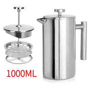 304 Stainless Steel French Press Coffee Maker, Household Hand-Brew Coffee Pot, Tea Filter Pot—1000ML In Australia - Darrahopens
