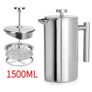 304 Stainless Steel French Press Coffee Maker, Household Hand-Brew Coffee Pot, Tea Filter Pot—1500ML In Australia - Darrahopens