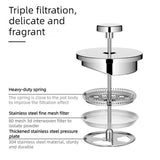 304 Stainless Steel French Press Coffee Maker, Household Hand-Brew Coffee Pot, Includes One Filter—800ML