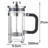 1000ml French Press Coffee Maker Set, Manual Press Coffee Pot, Multi-function Tea & Coffee Filter Brewer