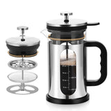 1000ml Press Sealed Lid French Press, Borosilicate Glass Coffee Maker, Manual Tea Brewer