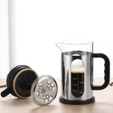 1000ml Press Sealed Lid French Press, Borosilicate Glass Coffee Maker, Manual Tea Brewer