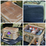 36L Outdoor Tactical Storage Bag with Detachable Wooden Board, Multifunctional Camping Handbag—Green