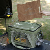 36L Outdoor Tactical Storage Bag with Detachable Wooden Board, Multifunctional Camping Handbag—Green