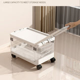 Foldable Transparent Storage Box with Pull Rod and Wheels, Portable Household Storage Container—Transparent