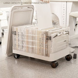 Foldable Transparent Storage Box with Pull Rod and Wheels, Portable Household Storage Container—Transparent