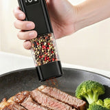 Type-C Rechargeable Electric Pepper Grinder, Digital Power Display Automatic Spice Mill—Silver