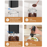 Type-C Rechargeable Electric Pepper Grinder, Digital Power Display Automatic Spice Mill—Silver