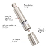 Stainless Steel Push-Type Pepper Grinder, Portable Manual Spice Mill, Pepper & Sea Salt Grinder
