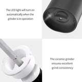Type-C -Electric Pepper Grinder, 5-level Adjustable Spice Mill With LED Light, Automatic Salt & Pepper Grinder