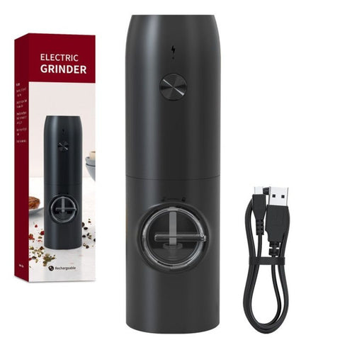 Type-C - Automatic Salt and Pepper Grinder for the Home Kitchen, 5-Level Adjustable Spice Mill with LED Light