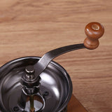 Vintage Wooden Manual Coffee Grinder, Adjustable Hand Crank Coffee Bean Mill For Home Use