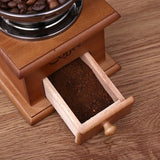Vintage Wooden Manual Coffee Grinder, Adjustable Hand Crank Coffee Bean Mill For Home Use