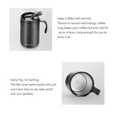 Portable Pour-Over Coffee, 304 Stainless Steel Coffee Mug, Foldable Filter Dripper with Stirring Spoon Travel Coffee Kit—White