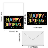 24 PCS Black Gold Happy Birthday Cards Set, Assorted Birthday Greeting Cards with Envelopes
