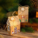 Vintage Christmas House Treat Boxes, 3 Designs Gingerbread House Paper Boxes 24 Pcs Set