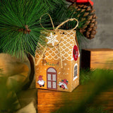 Vintage Christmas House Treat Boxes, 3 Designs Gingerbread House Paper Boxes 24 Pcs Set
