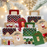 Christmas Gingerbread House Candy Boxes, 4 Designs Paper Gift Boxes 24 Pcs Set