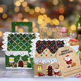 Christmas Gingerbread House Candy Boxes, 4 Designs Paper Gift Boxes 24 Pcs Set