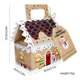 Christmas Gingerbread House Candy Boxes, 4 Designs Paper Gift Boxes 24 Pcs Set