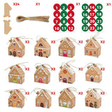 Kraft Paper Christmas House Gift Boxes, 12 Designs Candy Treat Boxes 24 Pcs Set In Australia - Darrahopens