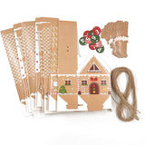 Kraft Paper Christmas House Gift Boxes, 12 Designs Candy Treat Boxes 24 Pcs Set