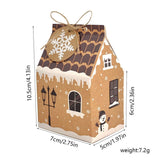 Plain Kraft Christmas House Gift Boxes, 4 Designs Gingerbread House Treat Boxes 24 Pcs Set