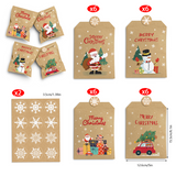 Cartoon Santa Christmas Kraft Gift Bags, 24Pcs Holiday Candy Treat Paper Bags Set