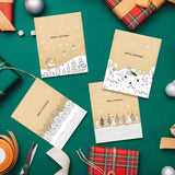 Black White Sketch Christmas Kraft Paper Bags, 24Pcs Xmas Treat Gift Bags Set In Australia - Darrahopens