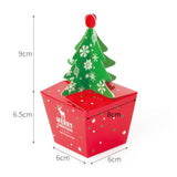 3D Christmas Tree Gift Boxes, Christmas Apple Candy Packaging Box Set Includes 10 Boxes & 10 Bells-S