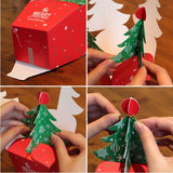 3D Christmas Tree Gift Boxes, Christmas Apple Candy Packaging Box Set Includes 10 Boxes & 10 Bells-S