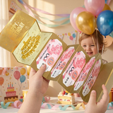 3-Pack - 3D Birthday Cake Red Envelope,  with Music and Lights, Foldable Creative Birthday Card In Australia - Darrahopens